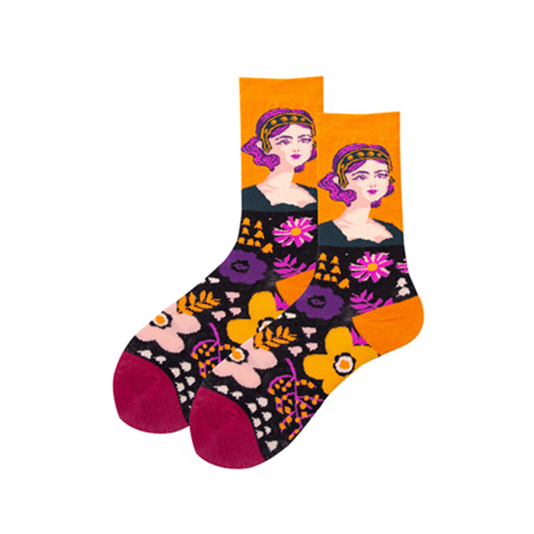 Personalized Tube Fashion Cute Illustration Pile Pile Of Socks