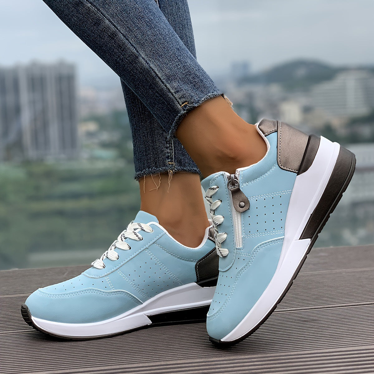 Women's Casual Sneakers With Thick Soles