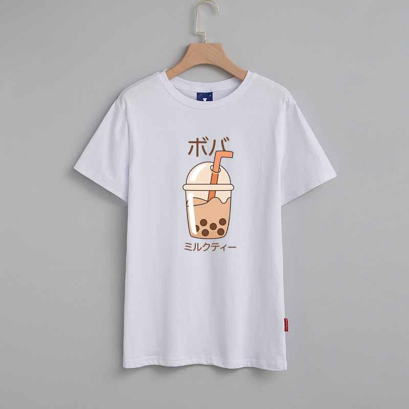 Women's Summer Milk Tea Cotton T-shirt