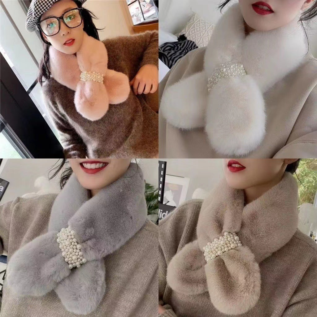 Thickened Upgraded Winter Pearl Like Plush Neck Guard Neckband
