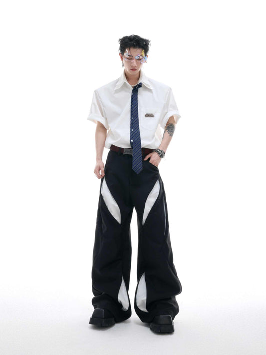 Retro Tie-inspired Design Short Sleeves