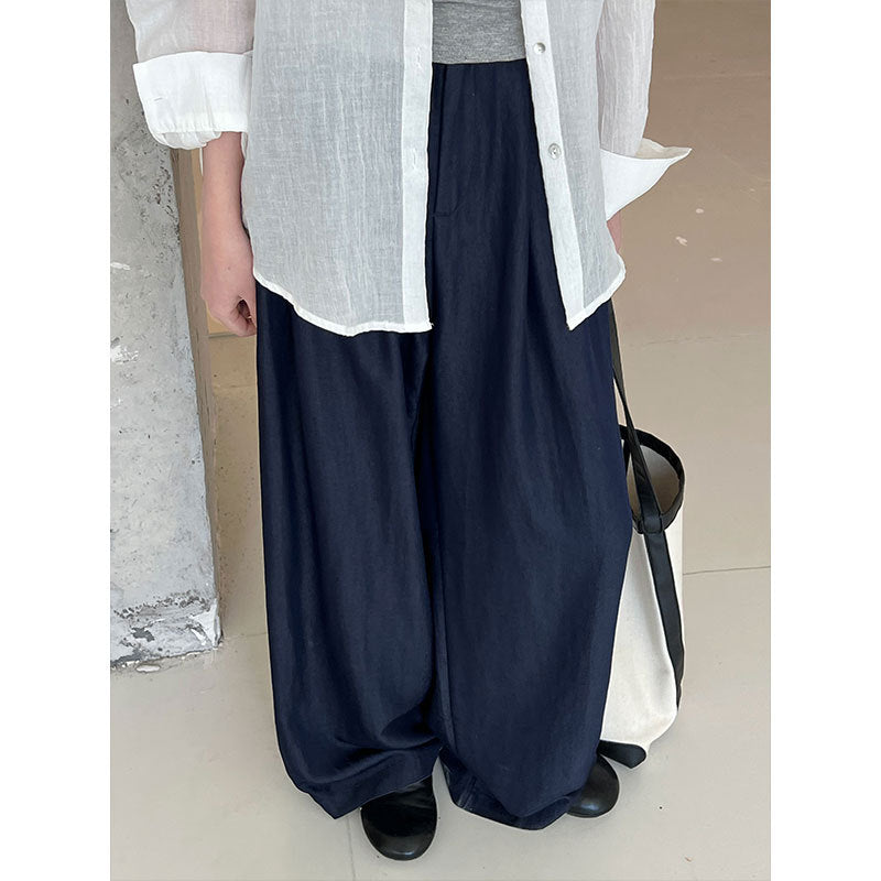 Simple Comfortable Yamamoto High Waist Wide Leg Trousers