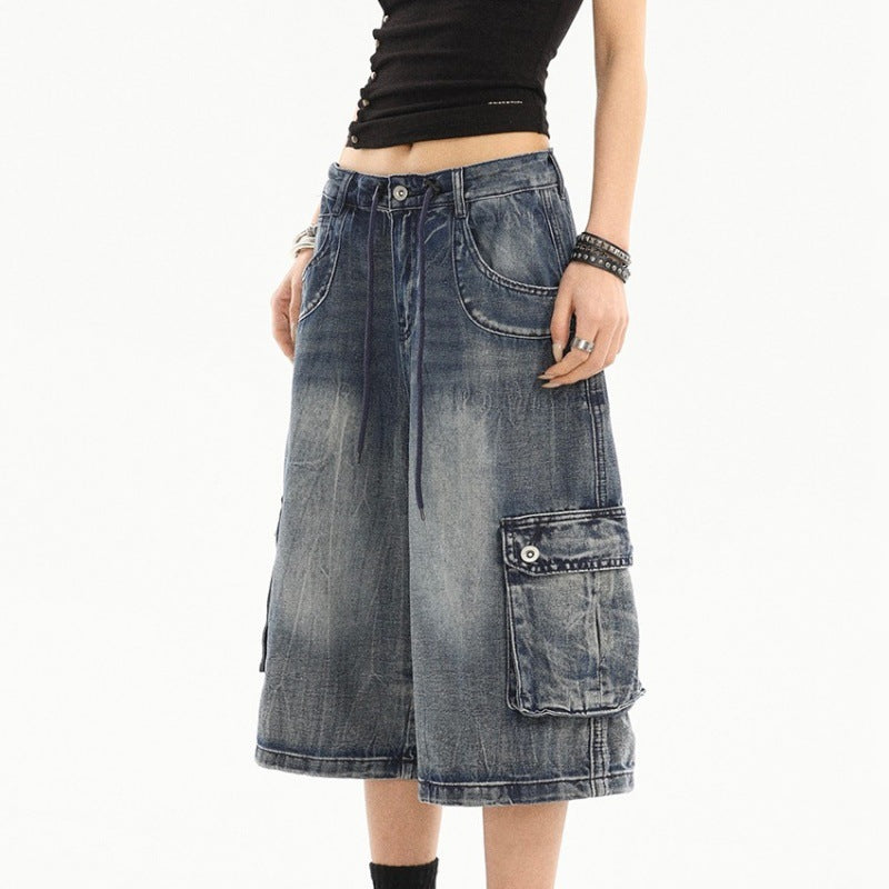 Womens Relaxed-fit Straight-leg Pants With Multiple Pockets In An American Style