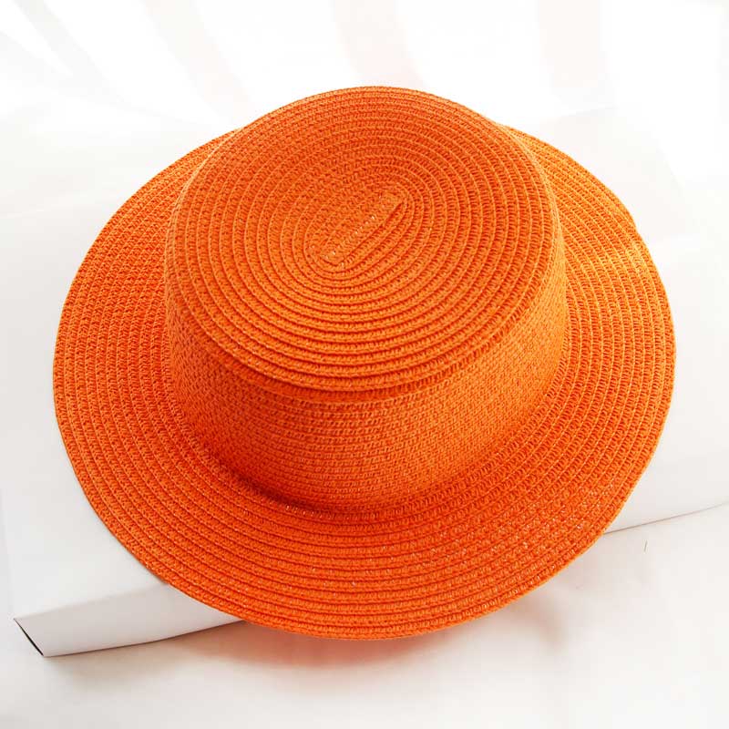 Flat Top Hat Foldable Simple Beach Korean Version Casual Travel Straw