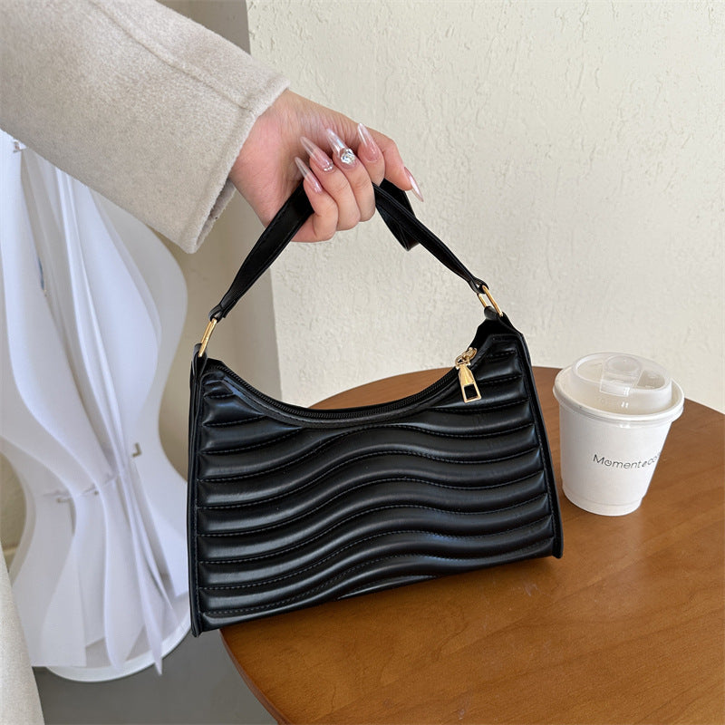 Commuter Simple Textured Underarm Bag For Women