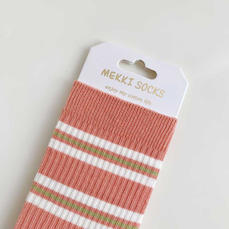 Women's Fashion Striped Embroidered Socks