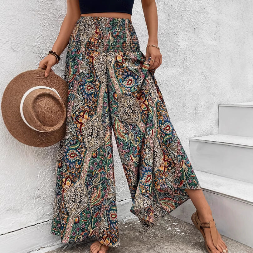 Colorful Printed Casual And Stylish High-waisted Loose Fit