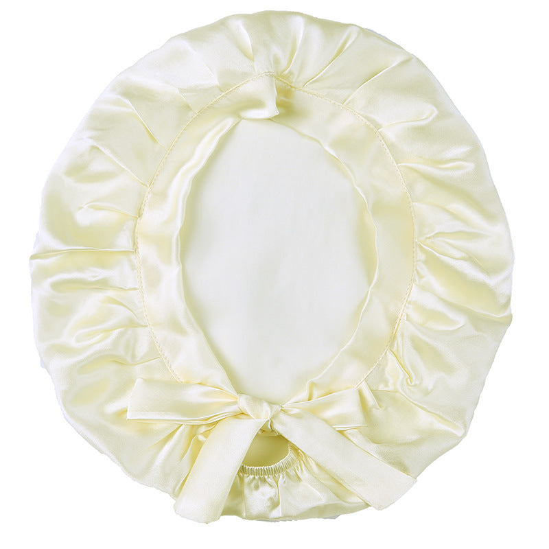 Women's Solid Color Hair Care Silk Nightcap