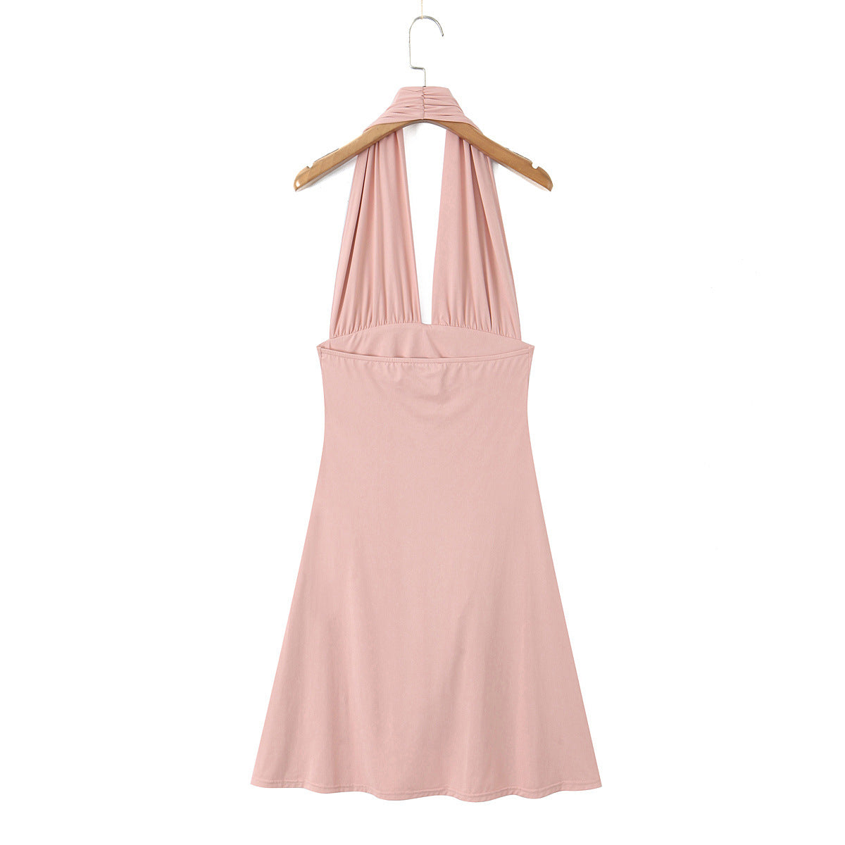 Irregular Hemline Backless Halter Neck Dress