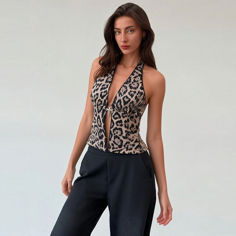 Sleeveless Halter Vest For Women