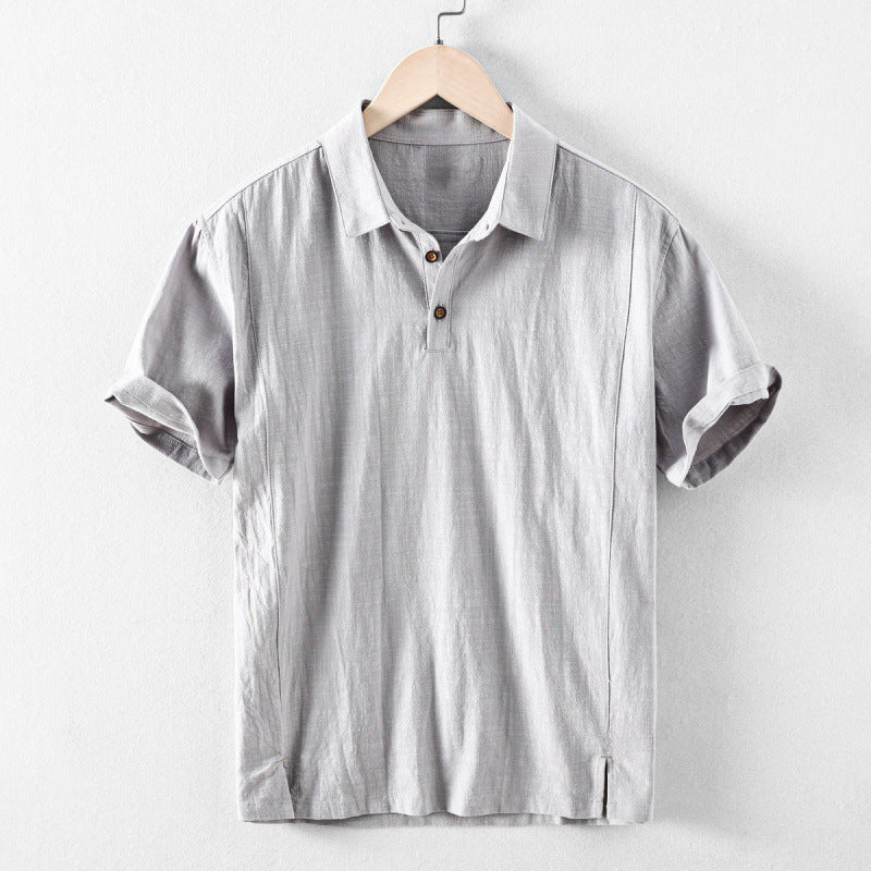 Men's Cotton And Linen Shirt Leisure Breathable Coat