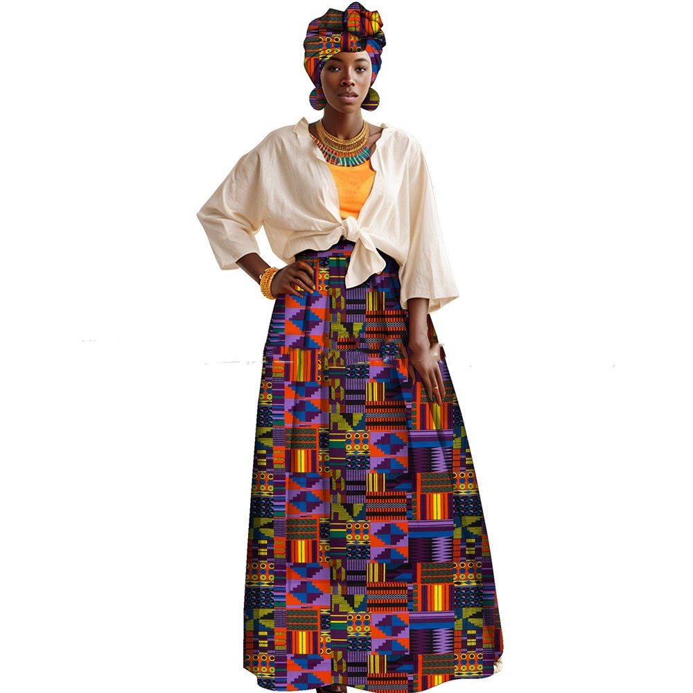 print A-line Skirt With Pockets