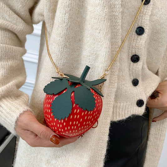 Sweet And Cute Strawberry Style Crossbody Bag