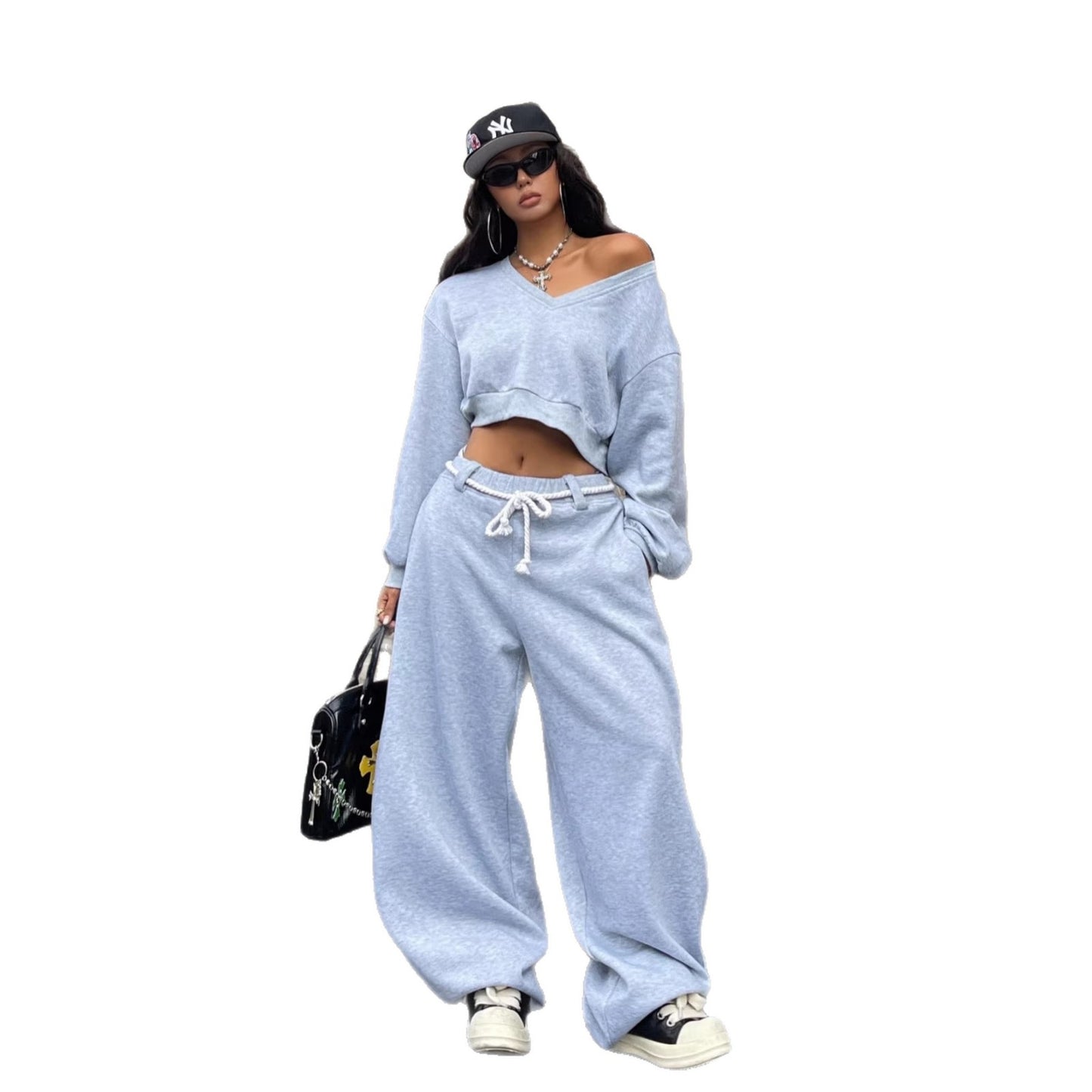 Women's Fashionable Long-sleeve Sporty Casual Hoodie Set