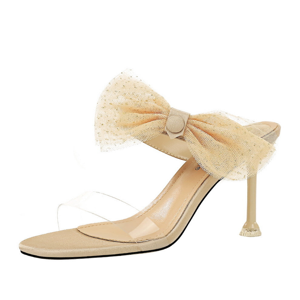Korean Style Fashion Elegant Lace Bow Summer Female Sandals