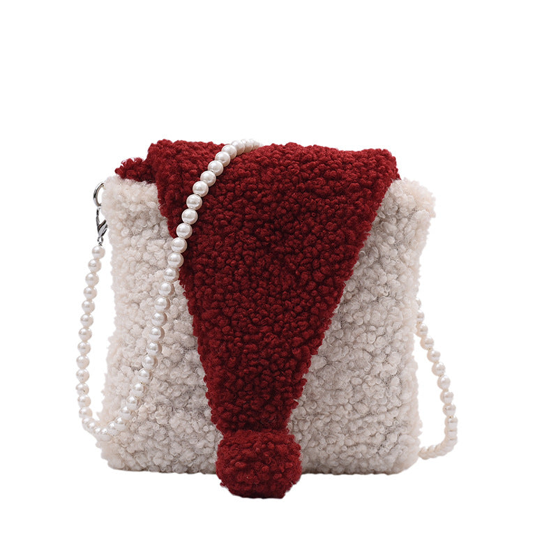 Hat Lamb Cashmere Color Matching Small Square Bag