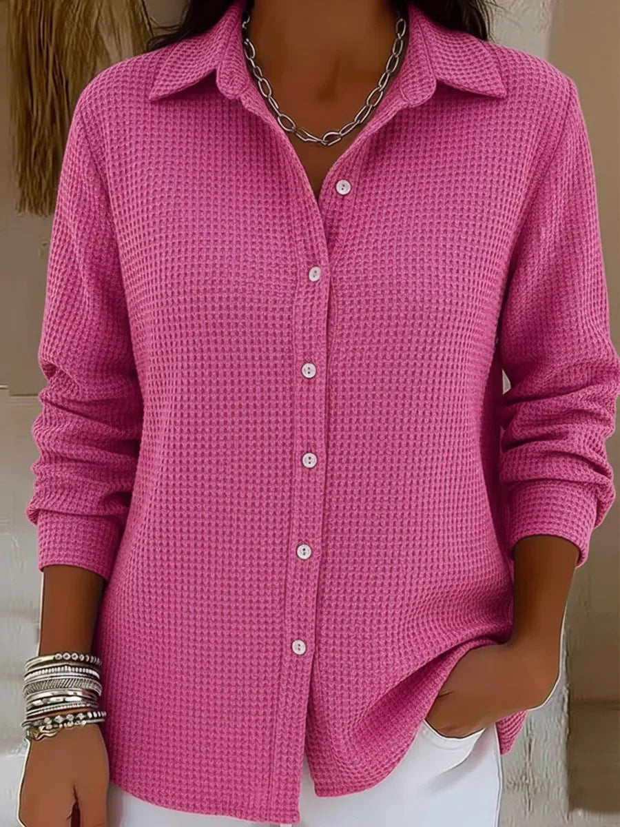 Button-front Knitted Cardigan With A Lapel Neckline