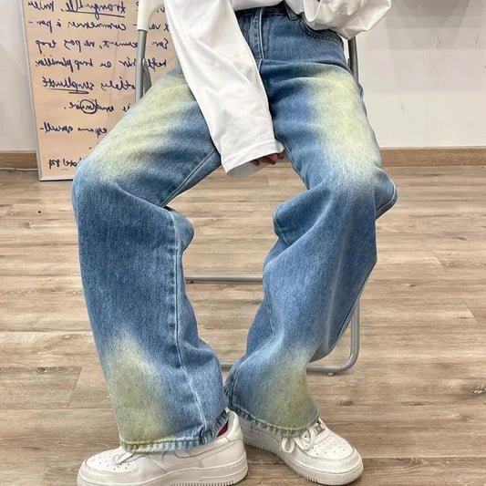 High Waist Loose Slim Trousers Straight Wide Leg