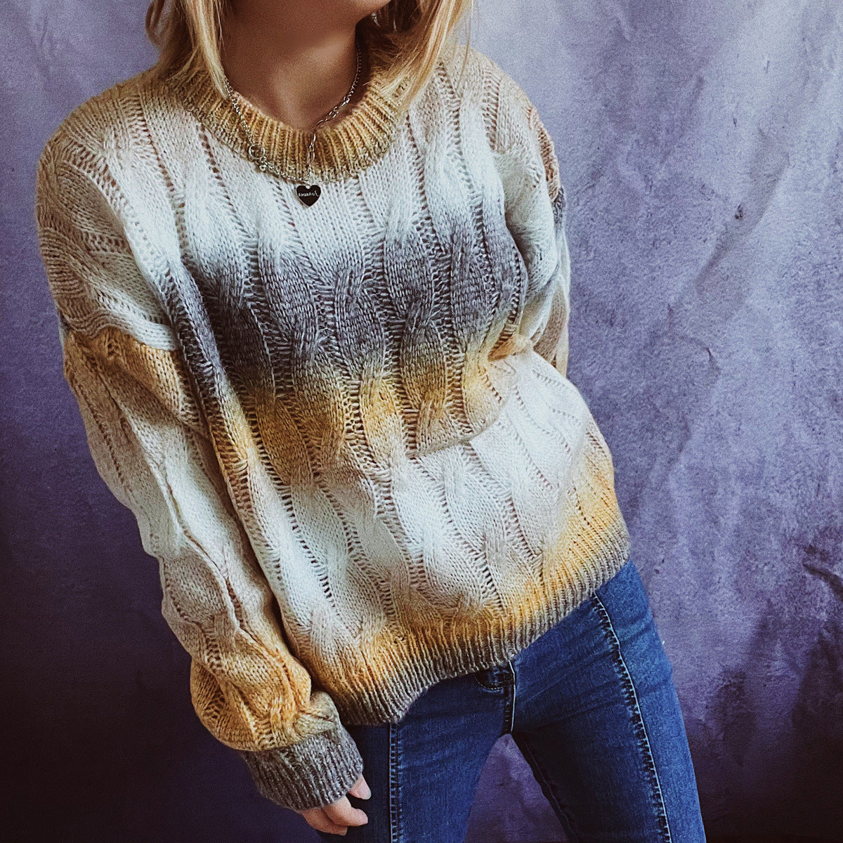 New Lightweight Rainbow Short Knitted Sweater For Women