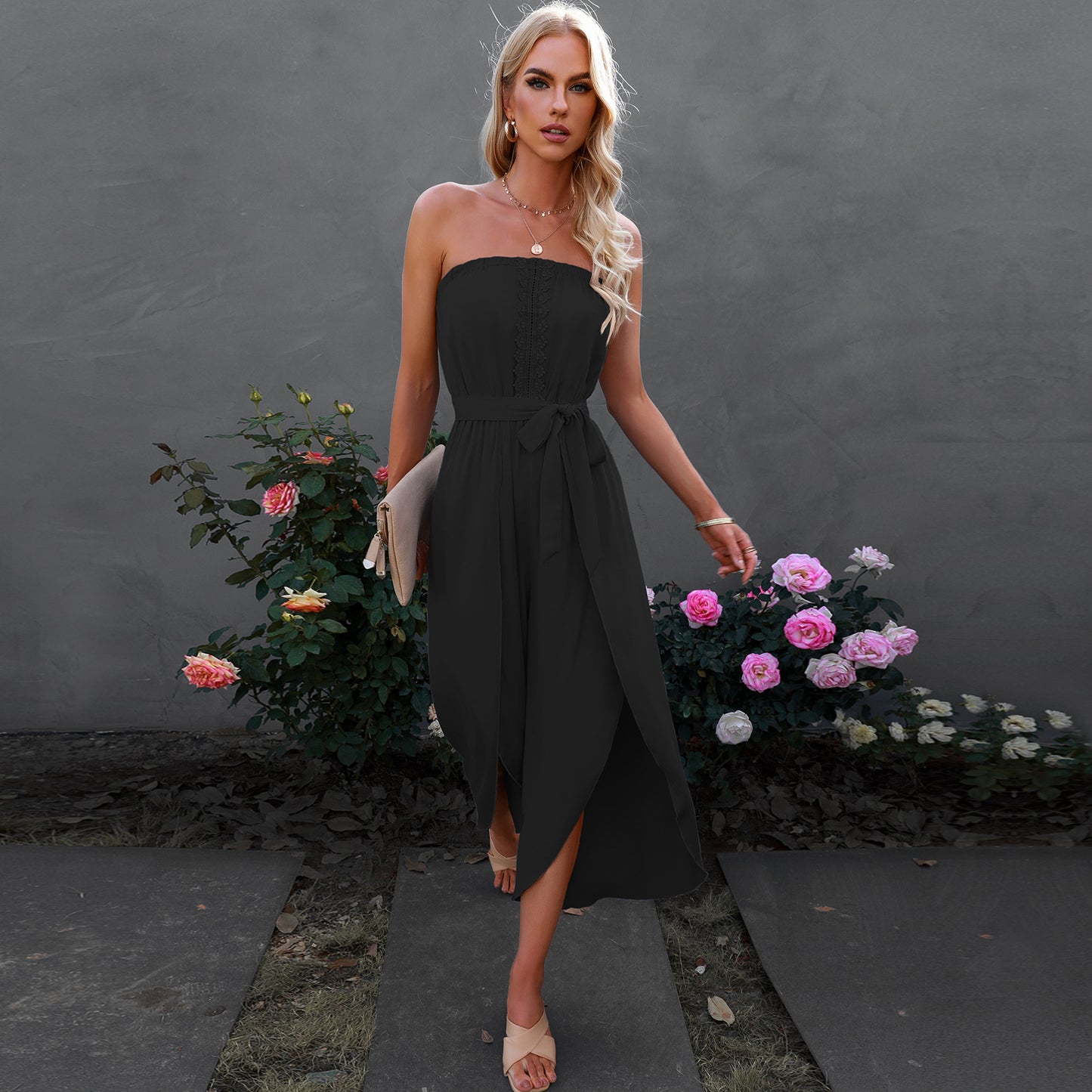 European And American Women's Ninth Loose Jumpsuit Wide Leg Pants