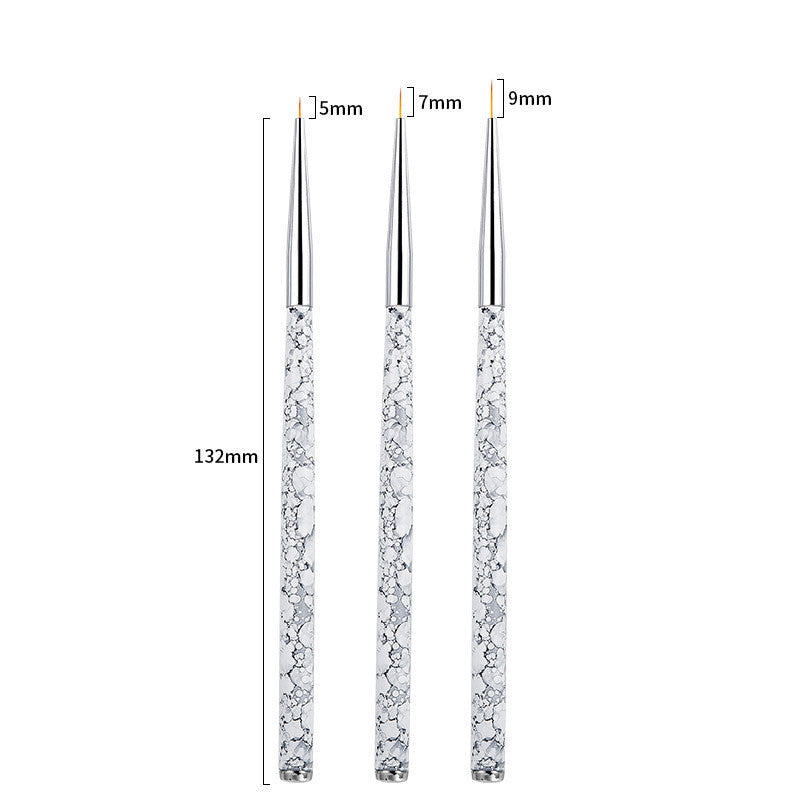 Painted Latte Art Marble Nail Brush Set