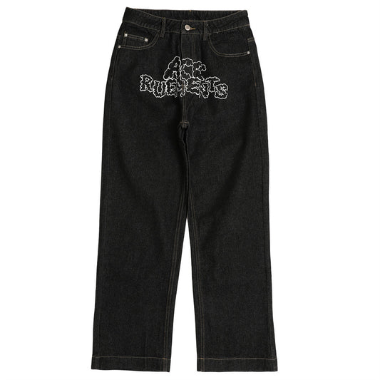 American Style Hip Hop Casual Loose Letter Printed Jeans For Women