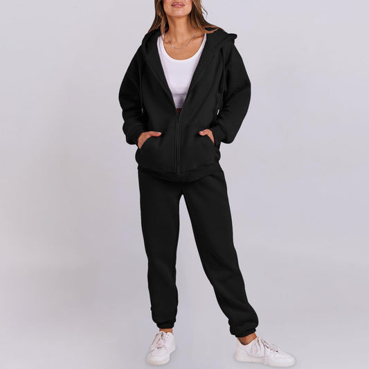 Relaxed-fit Top And Jacket Couples Set Hoodie