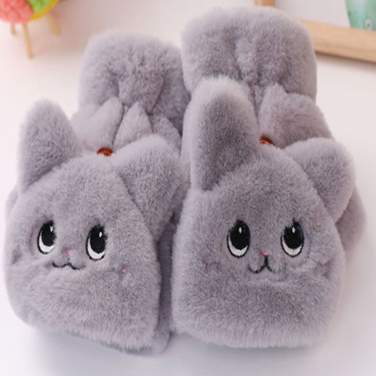 Cute Clamshell Warm And Velvet Padded Gloves
