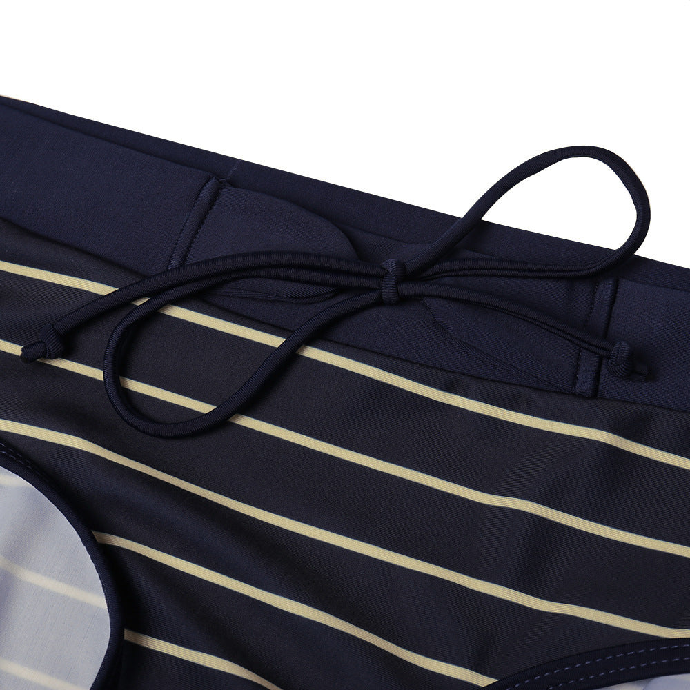 Women's Fashion Striped Panel Split Swimsuit
