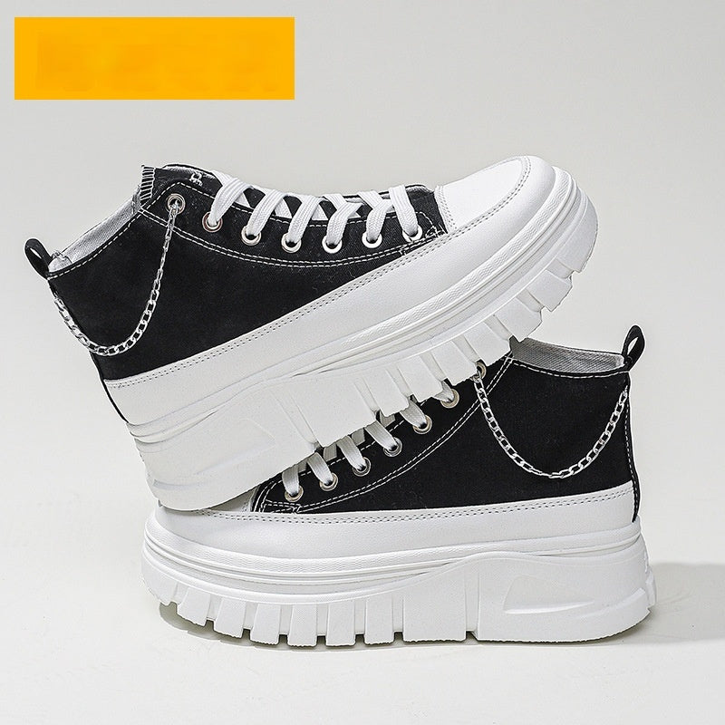 Damesko med tyk sål, forhøjede sneakers