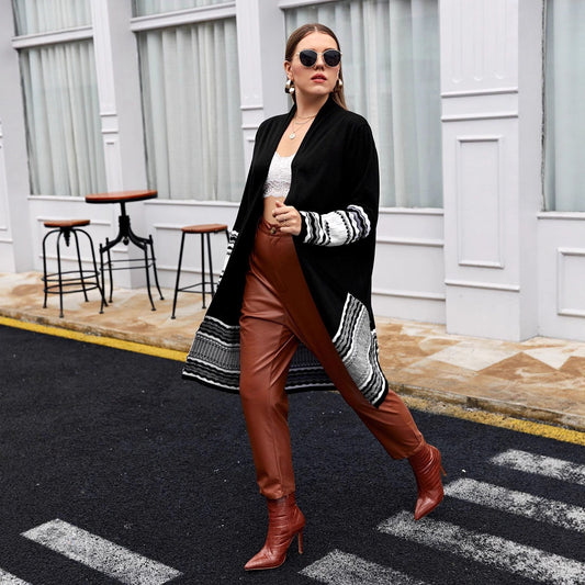 Women's Plus Size Knitted Cardigan Coat