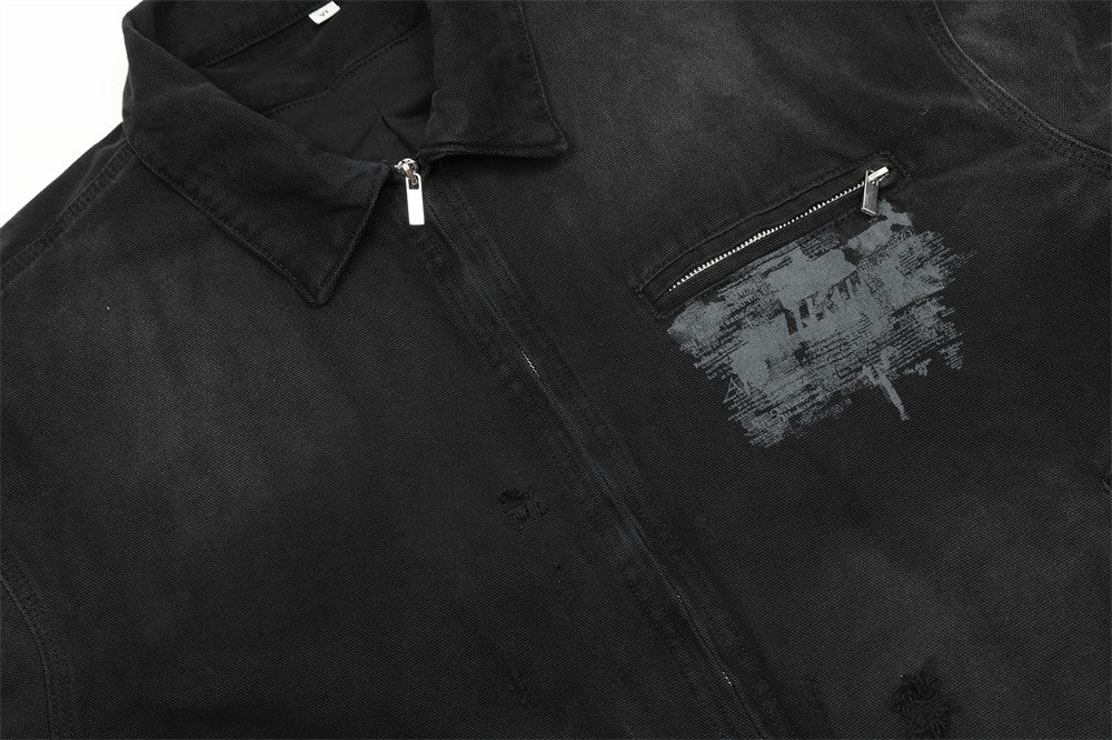 Painting Make Old Ripped Lapel Jacket Canvas Tooling