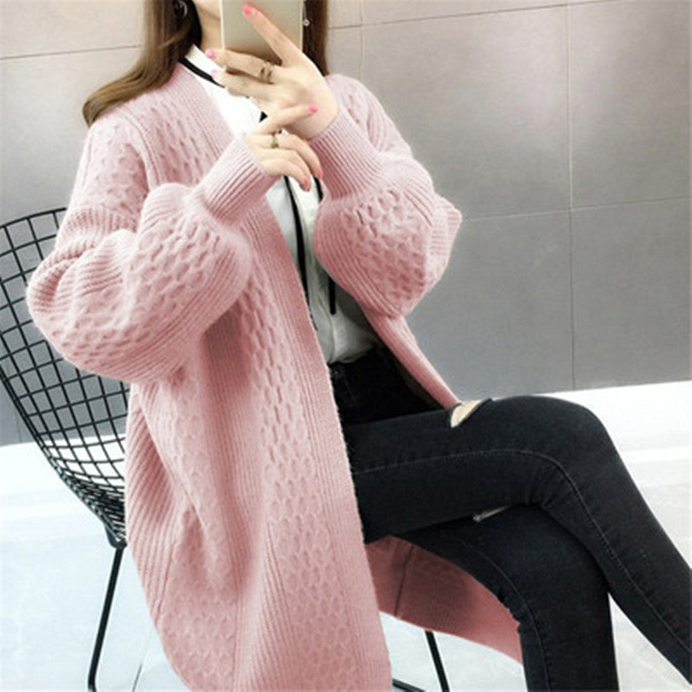 Women's Loose Mid-length Cardigan Sweater