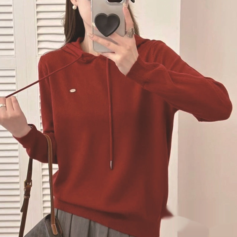Women's Casual And Versatile Pullover Wool Hoodie Jacket