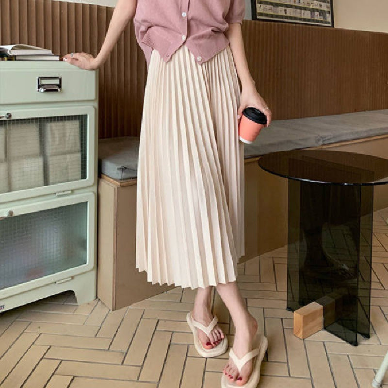 New Summer High Waist Slimming Small Mid-length Dress