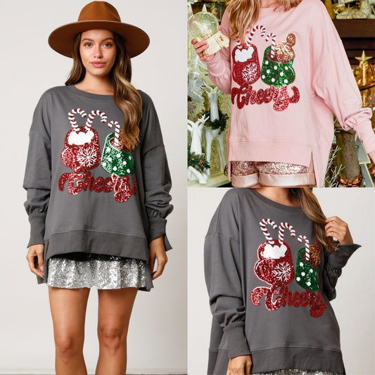 Damekonfektkop Paillet Sweater Afslappet Løs Top