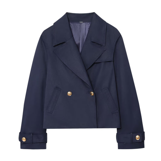 Women's Casual And Fashionable Double Breasted Short Jacket