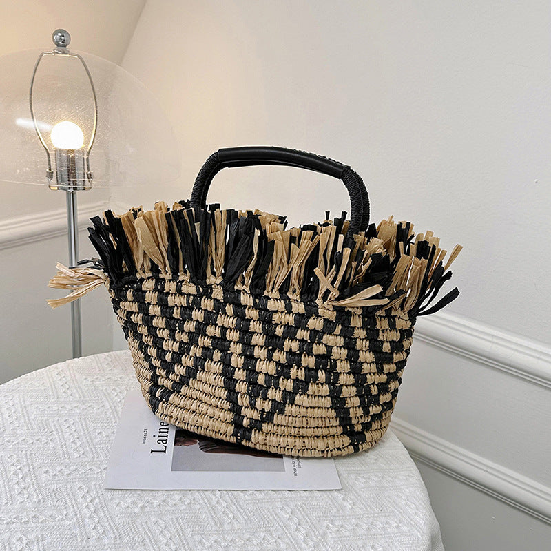 Beach Vacation Women's Woven Bucket Bag Tide