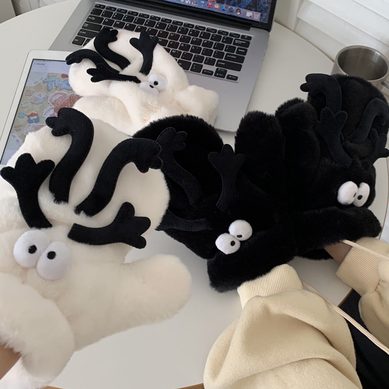Creative Funny Little Briquette Plush Gloves