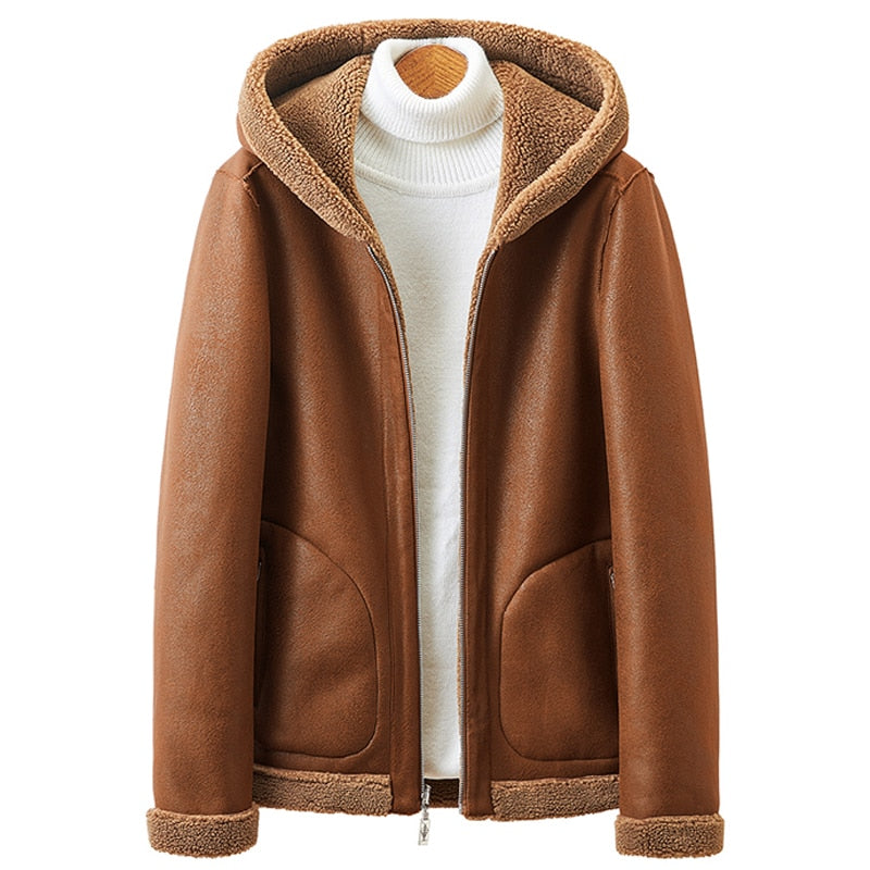 Lamb Cashmere Men's Thickened Coat Double Sided
