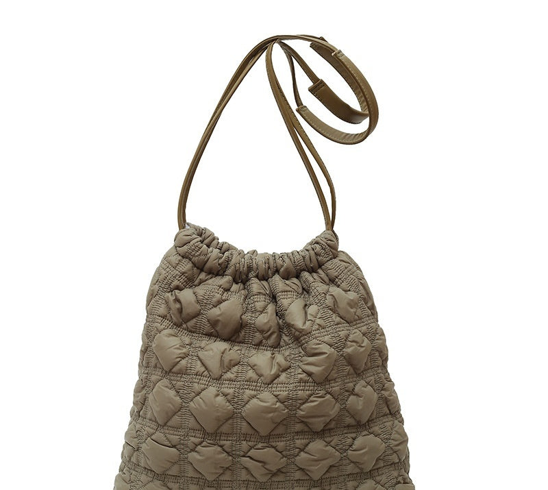 Diamond Bucket Fashion Pleated Crossbody Bag