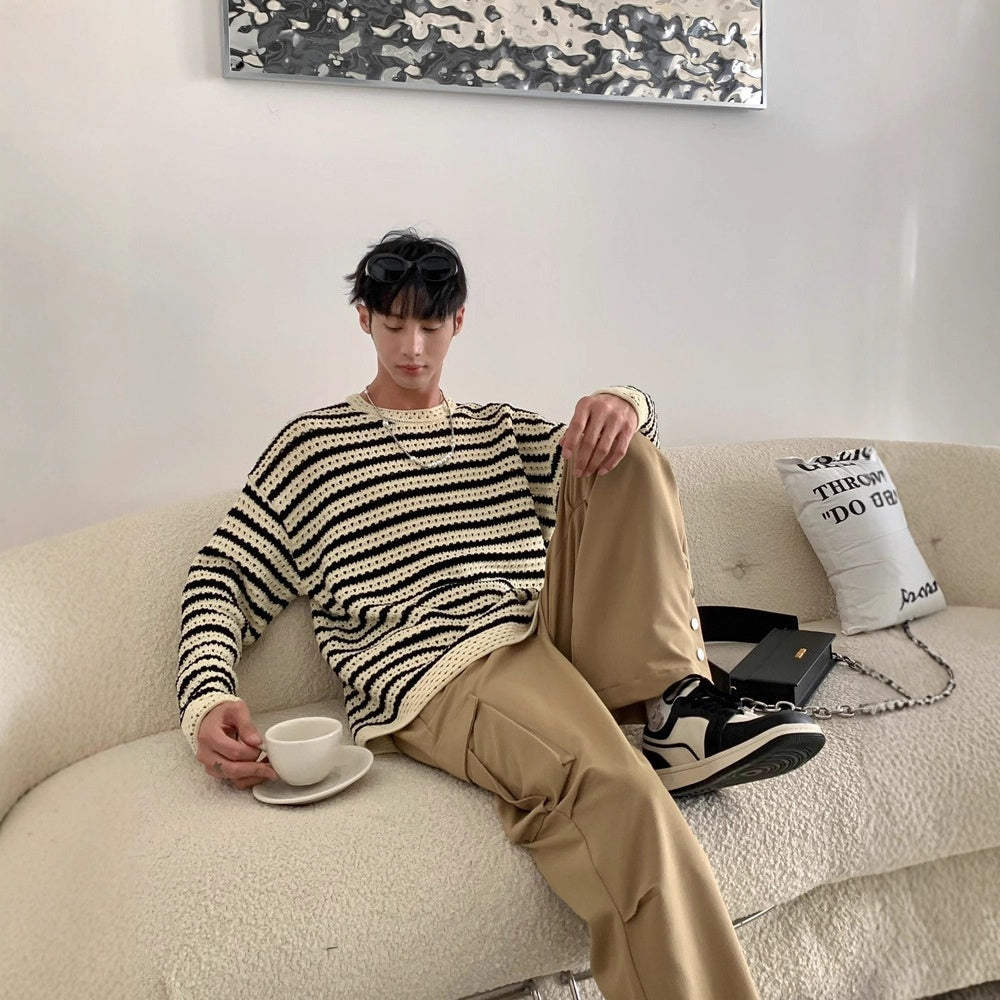Men's Lazy Style High-end Long Sleeve Design Sweater