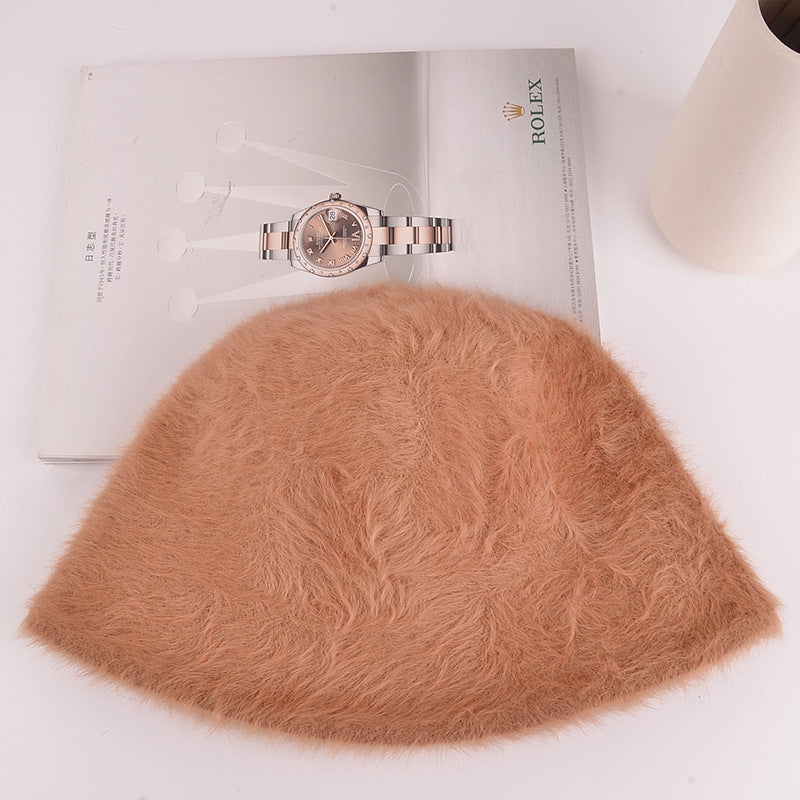 Cute Fluffy Rabbit Hair Fisherman Hat