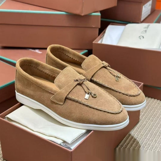 Womens Loafers Spring Summer Flat-Heel British-Style Plus-Size Shoes