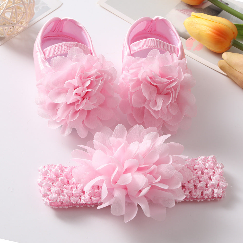 Baby Shoes Hair Band Set Cute Flowers Princess Shoes