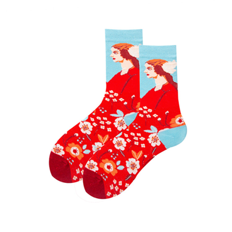 Personalized Tube Fashion Cute Illustration Pile Pile Of Socks
