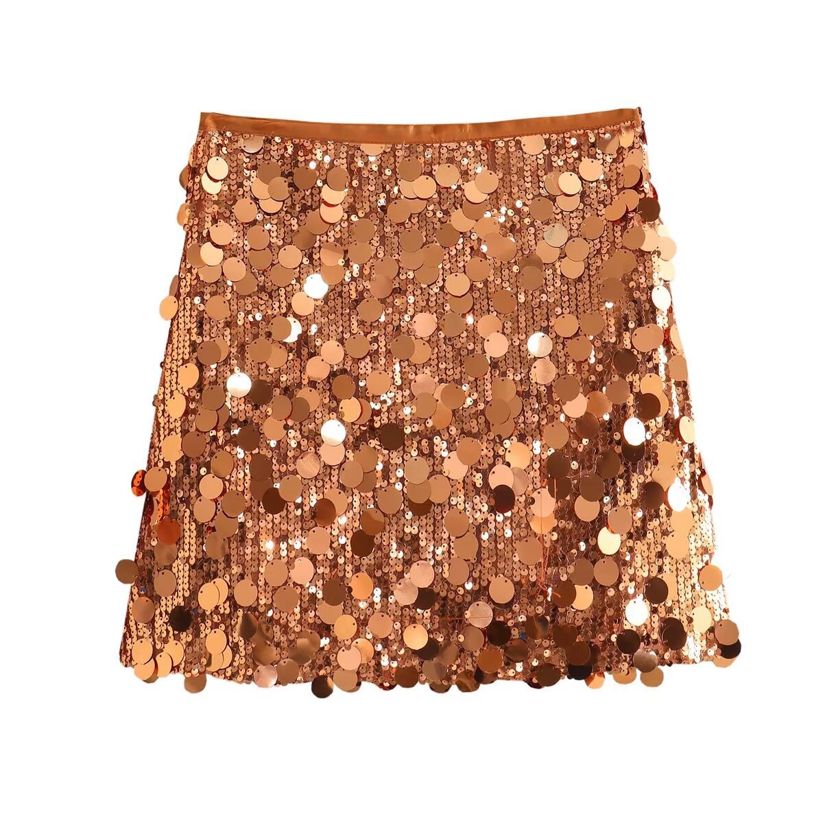 Lady Sequin Decorated Mini Skirt