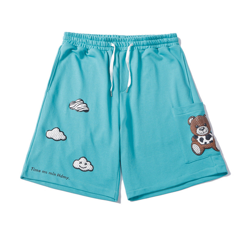 Fashion Printing Street Couple Loose Five-point Pants