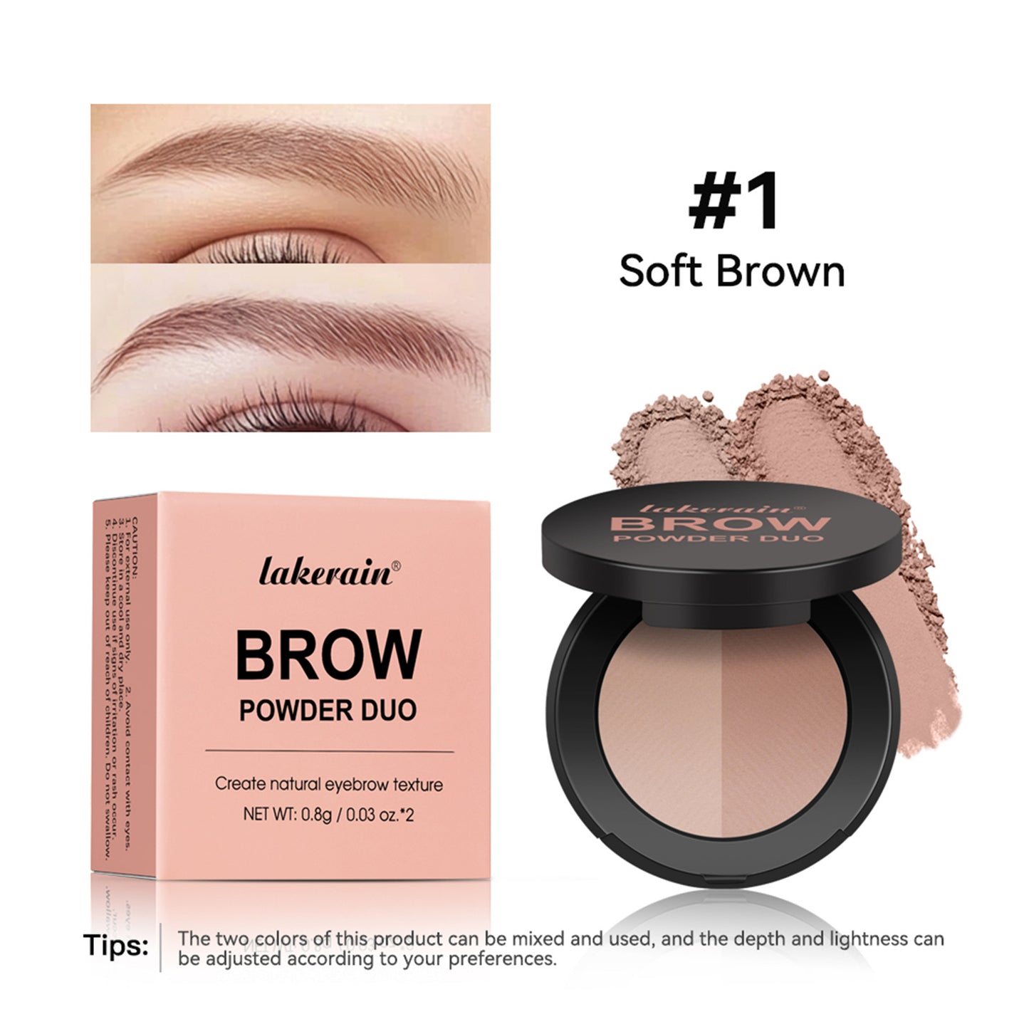 Two-tone Eyebrow Powder Long-lasting Fadeless Natural