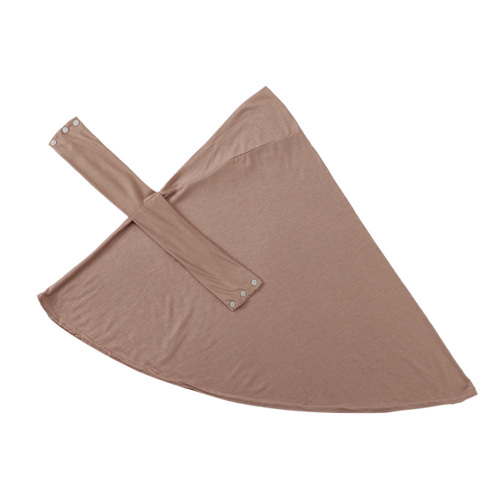 High Elastic Multi-color Modal Breathable Strap Button Cap Solid Color Scarf